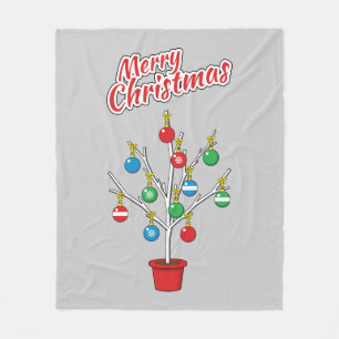 Christmas Bare Branch Tree - Merry Christmas Fleece Blanket