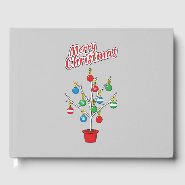 Christmas Bare Branch Tree - Merry Christmas Guest Book (Front)