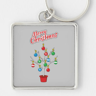 Christmas Bare Branch Tree - Merry Christmas Key Ring