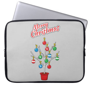 Christmas Bare Branch Tree - Merry Christmas Laptop Sleeve