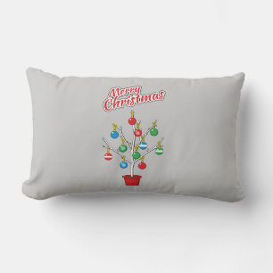 Christmas Bare Branch Tree - Merry Christmas Lumbar Cushion