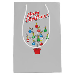 Christmas Bare Branch Tree - Merry Christmas Medium Gift Bag