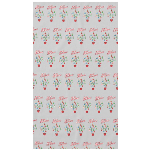 Christmas Bare Branch Tree - Merry Christmas Tablecloth (Front)