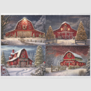 Christmas Barn Collage 1 Decoupage Paper