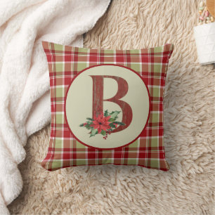 Christmas Barn Wood Letter B Cushion