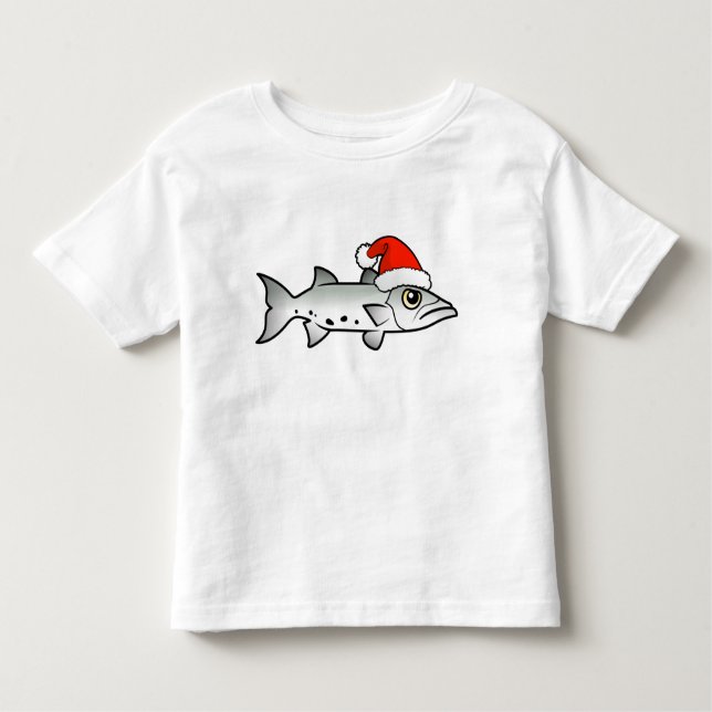 Christmas Barracuda Santa Toddler T-Shirt (Front)