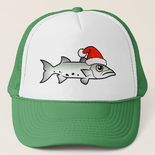 Christmas Barracuda Santa Trucker Hat (Front)