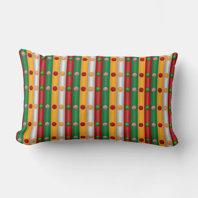 Christmas Bars Lumbar Cushion (Front)