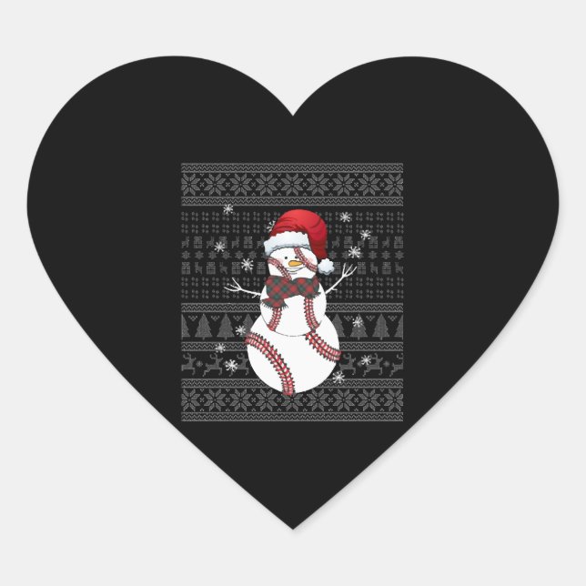 Christmas Baseball 21 Heart Sticker (Front)