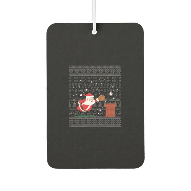 Christmas Baseball 7 Car Air Freshener (Front)