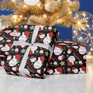 Christmas Baseball All Star - Personalize Wrapping Paper