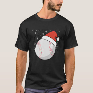Christmas Baseball Ball Santa Claus Hat Xmas Catch T-Shirt