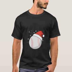 Christmas Baseball Ball Santa Claus Hat Xmas Catch T-Shirt