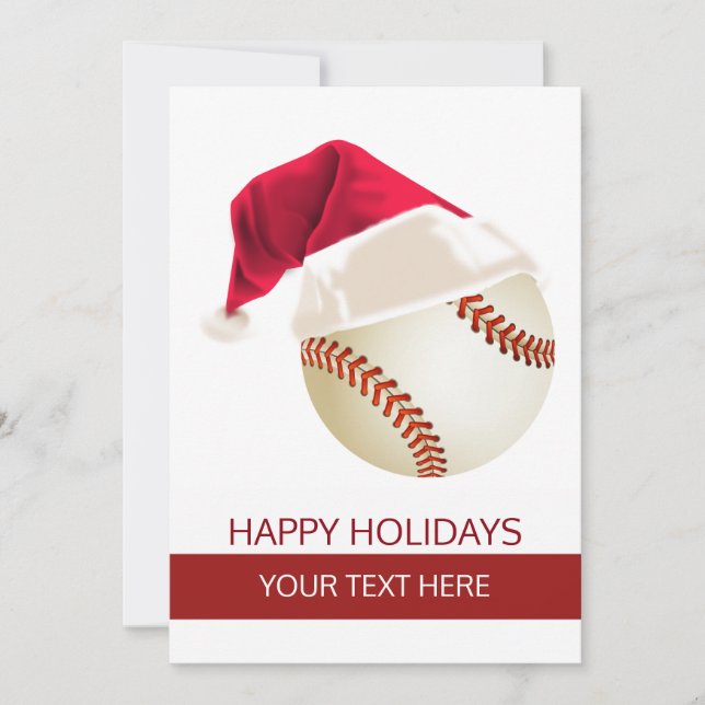 Christmas baseball Ball Santa Hat cards (Front)