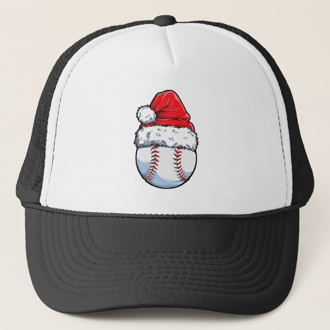 Christmas Baseball Ball Santa Hat Xmas Boys Catche (Front)