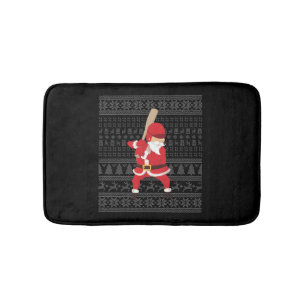 Christmas Baseball Bath Mat
