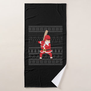 Christmas Baseball Bath Towel