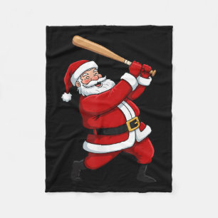Christmas Baseball Batter Santa Xmas Srt Player Bo Fleece Blanket