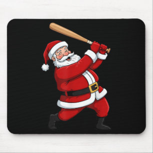 Christmas Baseball Batter Santa Xmas Srt Player Bo Mouse Pad