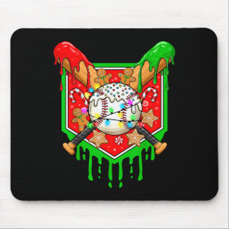 Christmas Baseball Drip For Boys Ice Cream Drip Ba Mouse Pad