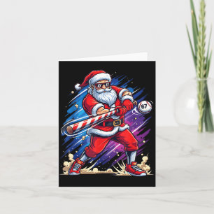 Christmas Baseball Funny Santa Game Day Xmas Boys  Card