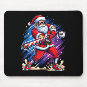 Christmas Baseball Funny Santa Game Day Xmas Boys  Mouse Pad