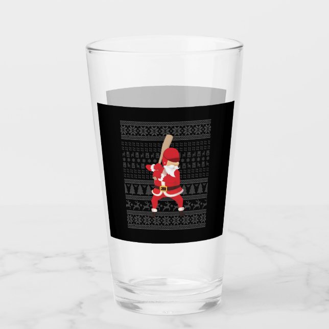 Christmas Baseball  Glass (Front)