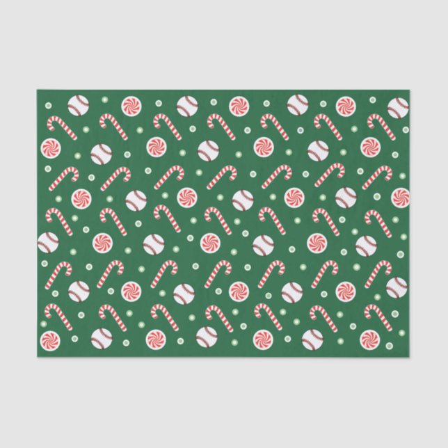 Christmas Baseball Holiday Gift Tissue Paper (Front)