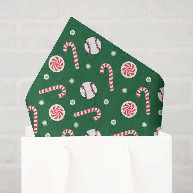 Christmas Baseball Holiday Gift Tissue Paper (Gift Bag)