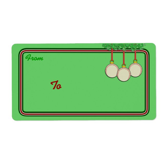 Christmas Baseball Labels (Front)