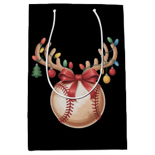 Christmas Baseball Lover Gift Player Xmas Sports Medium Gift Bag