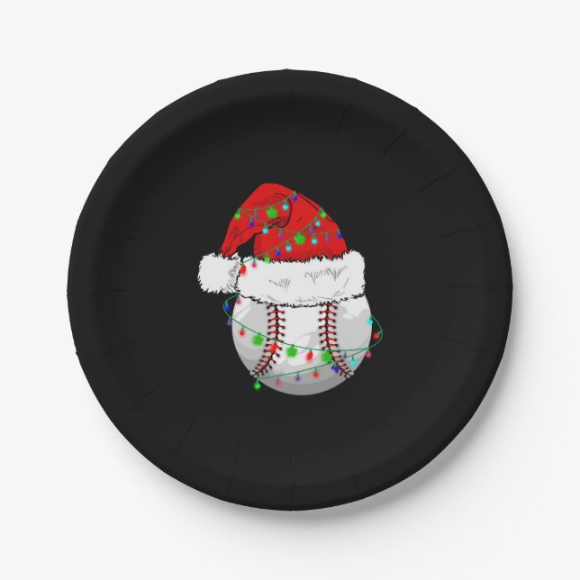 Christmas Baseball Paper Plate (Front)