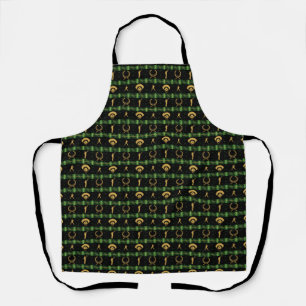 Christmas Baseball Player - Green Check Apron