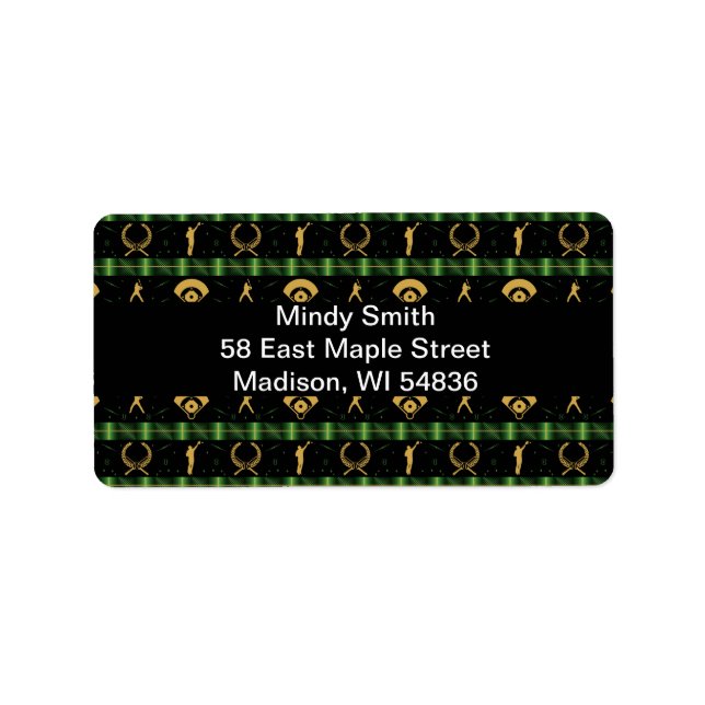 Christmas Baseball Player - Green Check Label (Front)