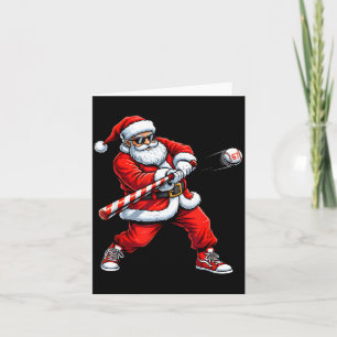 Christmas Baseball Player Santa Funny Xmas Boys Me Card
