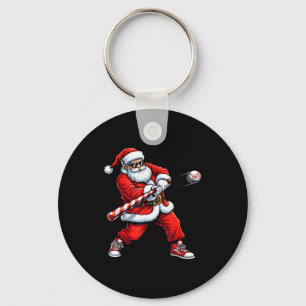 Christmas Baseball Player Santa Funny Xmas Boys Me Key Ring