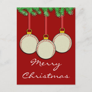 Christmas Baseball Postcard