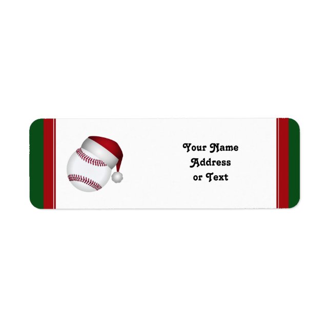 Christmas Baseball Return Address Label (Front)