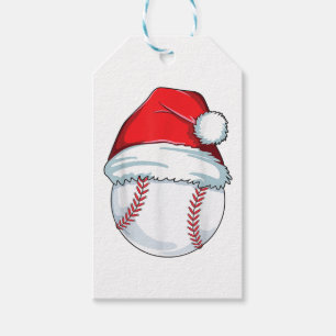 Christmas Baseball Santa Hat Ball Kids Boys Men Gift Tags