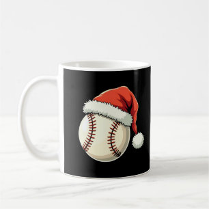 Christmas Baseball Santa Hat Funny Sport Xmas Coffee Mug