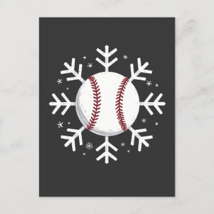 Christmas Baseball Snowflake Sport Hit hom run Postcard