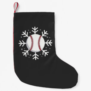 Christmas Baseball Snowflake Sport Hit hom run Small Christmas Stocking