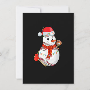 Christmas Baseball Snowman Baseball Mum Funny Xmas Invitation