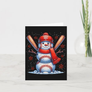Christmas Baseball Snowman Boys Baseball Christmas Card