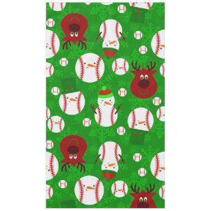 christmas baseball snowman reindeer snowflake tablecloth