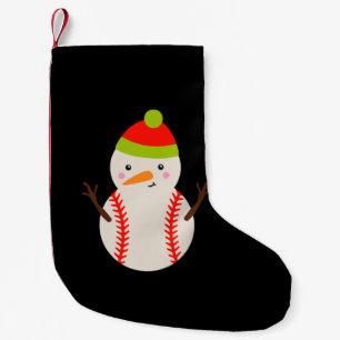 Christmas - Baseball Snowman Small Christmas Stocking