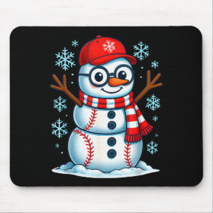 Christmas Baseball Snowman Xmas Pajamas Women Men Mouse Pad