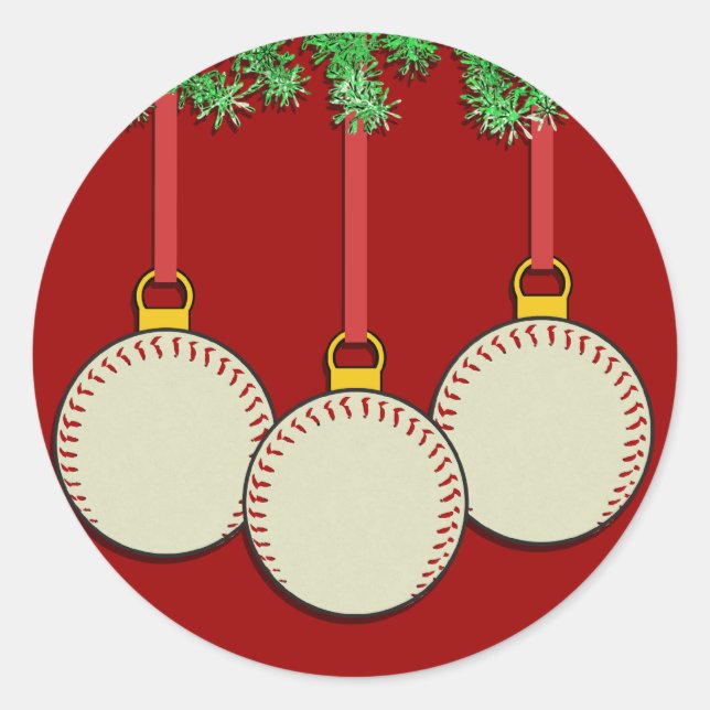 Christmas Baseball Stickers (Front)