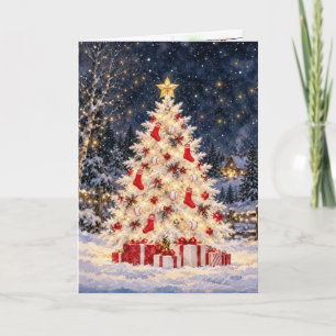 Christmas Baseball Tree with Red Socks Card