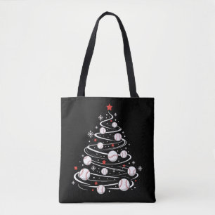 Christmas Baseball Tree Xmas Trees Baseball Lover Tote Bag